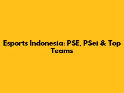 Esports Indonesia: PSE, PSei & Top Teams