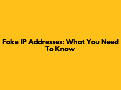 Fake IP Addresses: What You Need To Know