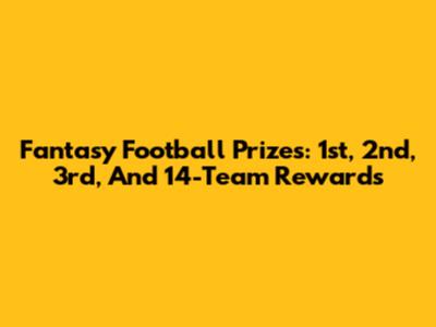 Fantasy Football Prizes: 1st, 2nd, 3rd, And 14-Team Rewards