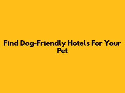 Find Dog-Friendly Hotels For Your Pet