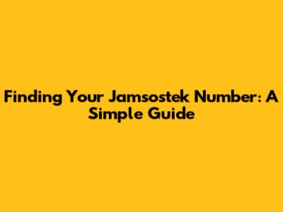 Finding Your Jamsostek Number: A Simple Guide