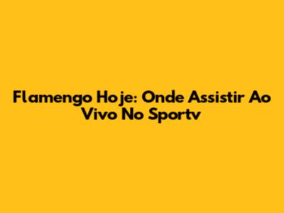 Flamengo Hoje: Onde Assistir Ao Vivo No Sportv