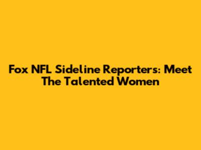 Fox NFL Sideline Reporters: Meet The Talented Women