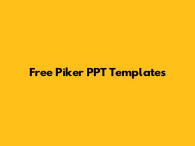 Free Piker PPT Templates