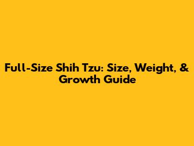 Full-Size Shih Tzu: Size, Weight, & Growth Guide