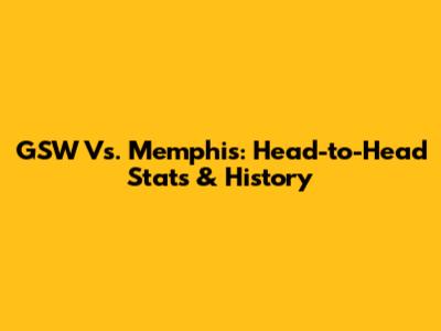 GSW Vs. Memphis: Head-to-Head Stats & History