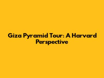 Giza Pyramid Tour: A Harvard Perspective