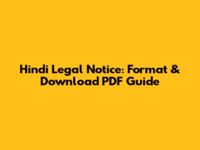Hindi Legal Notice: Format & Download PDF Guide