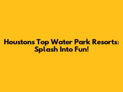 Houston's Top Water Park Resorts: Splash Into Fun!