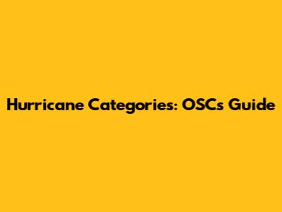 Hurricane Categories: OSC's Guide