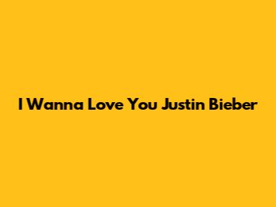 I Wanna Love You Justin Bieber