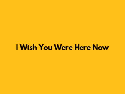 I Wish You Were Here Now