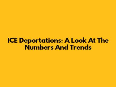 ICE Deportations: A Look At The Numbers And Trends
