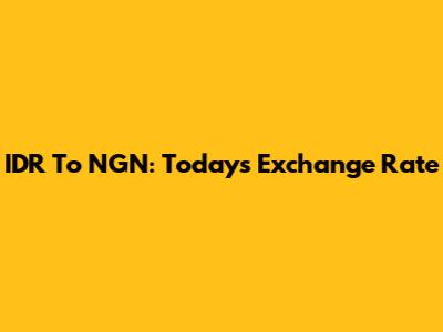 IDR To NGN: Today's Exchange Rate