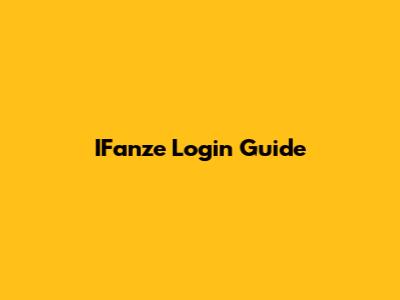 IFanze Login Guide