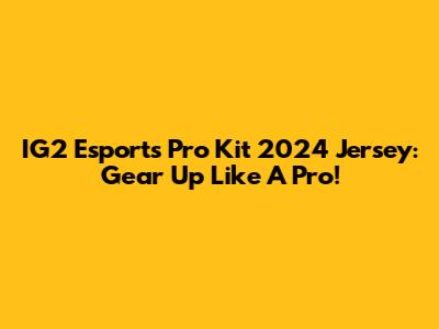 IG2 Esports Pro Kit 2024 Jersey: Gear Up Like A Pro!