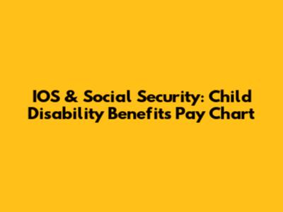 IOS & Social Security: Child Disability Benefits Pay Chart