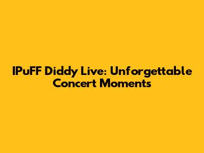 IPuFF Diddy Live: Unforgettable Concert Moments