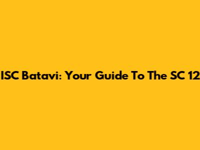 ISC Batavi: Your Guide To The SC 12