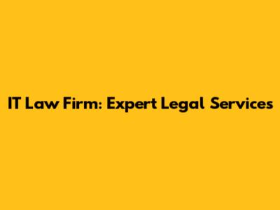 IT Law Firm: Expert Legal Services