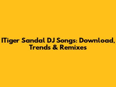ITiger Sandal DJ Songs: Download, Trends & Remixes
