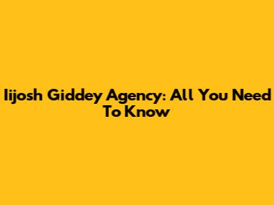 Iijosh Giddey Agency: All You Need To Know