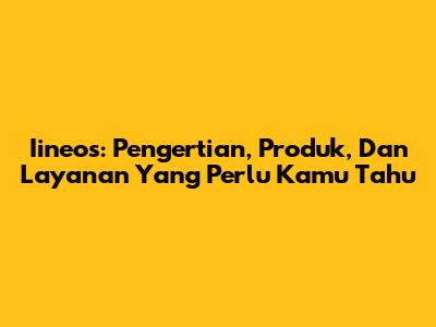 Iineos: Pengertian, Produk, Dan Layanan Yang Perlu Kamu Tahu
