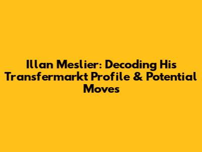 Illan Meslier: Decoding His Transfermarkt Profile & Potential Moves