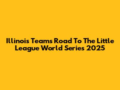 Illinois Teams' Road To The Little League World Series 2025