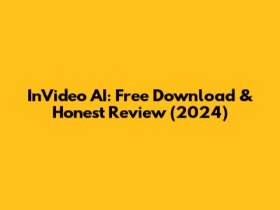 InVideo AI: Free Download & Honest Review (2024)