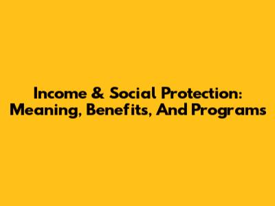 Income & Social Protection: Meaning, Benefits, And Programs