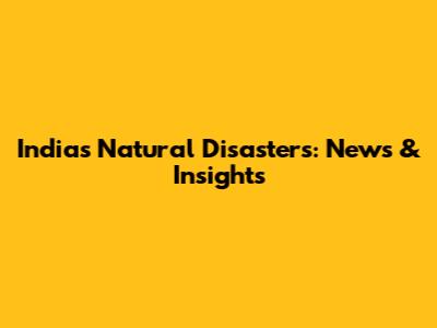 India's Natural Disasters: News & Insights