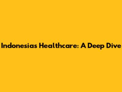 Indonesia's Healthcare: A Deep Dive