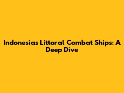 Indonesia's Littoral Combat Ships: A Deep Dive
