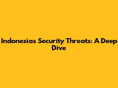 Indonesia's Security Threats: A Deep Dive