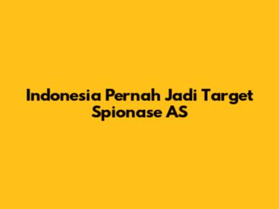 Indonesia Pernah Jadi Target Spionase AS