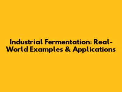 Industrial Fermentation: Real-World Examples & Applications