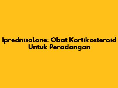 Iprednisolone: Obat Kortikosteroid Untuk Peradangan