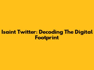 Isaint Twitter: Decoding The Digital Footprint