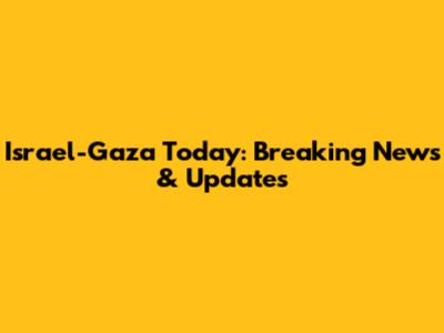 Israel-Gaza Today: Breaking News & Updates