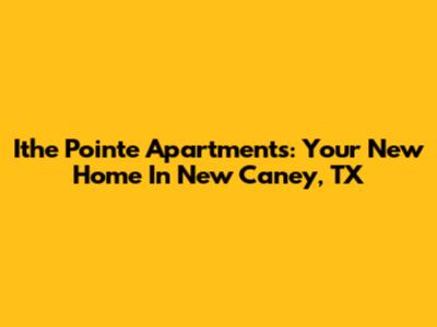 Ithe Pointe Apartments: Your New Home In New Caney, TX
