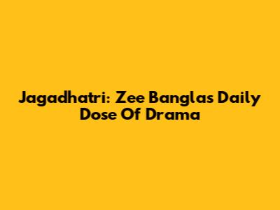Jagadhatri: Zee Bangla's Daily Dose Of Drama