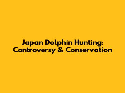 Japan Dolphin Hunting: Controversy & Conservation