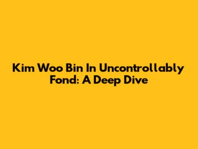 Kim Woo Bin In 'Uncontrollably Fond': A Deep Dive