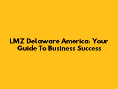 LMZ Delaware America: Your Guide To Business Success