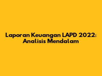 Laporan Keuangan LAPD 2022: Analisis Mendalam