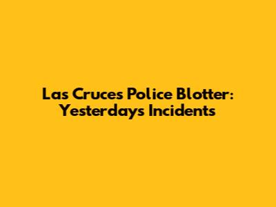 Las Cruces Police Blotter: Yesterday's Incidents