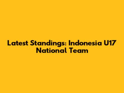 Latest Standings: Indonesia U17 National Team