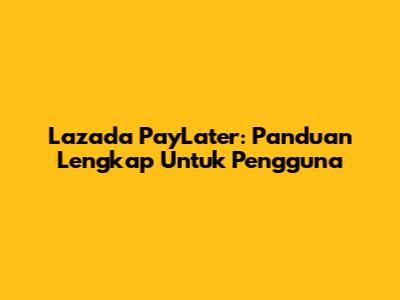 Lazada PayLater: Panduan Lengkap Untuk Pengguna