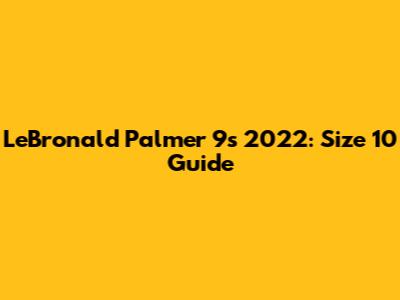 LeBronald Palmer 9s 2022: Size 10 Guide